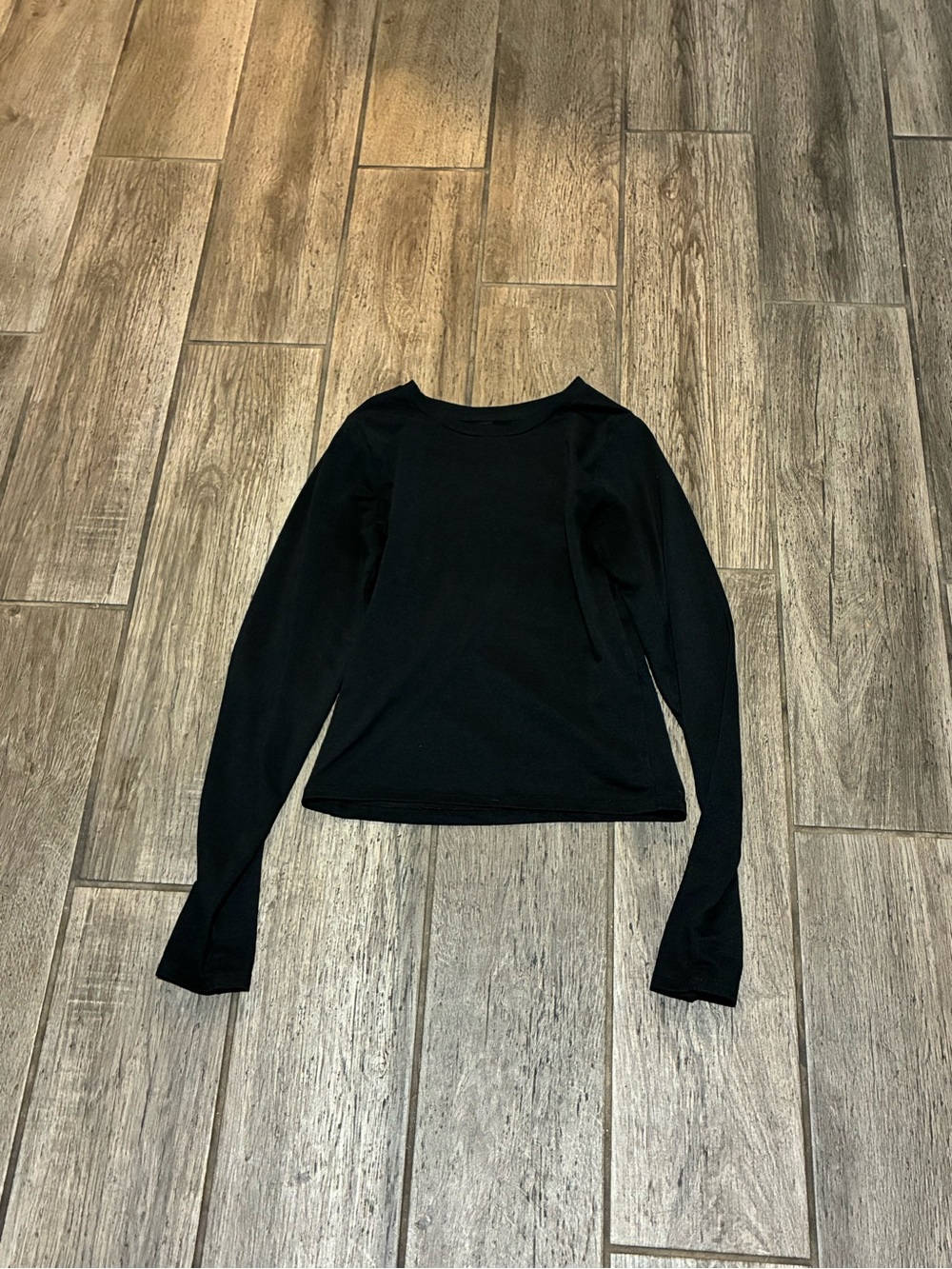Hollister Black Long-Sleeve Crewneck Top